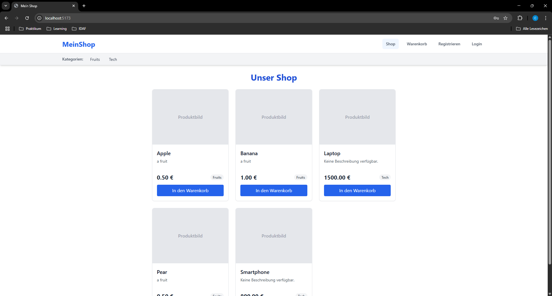 Online Shop Screenshot
