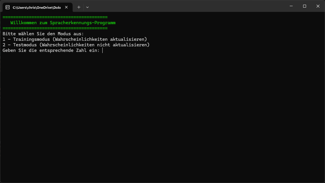 Spracherkennung Screenshot