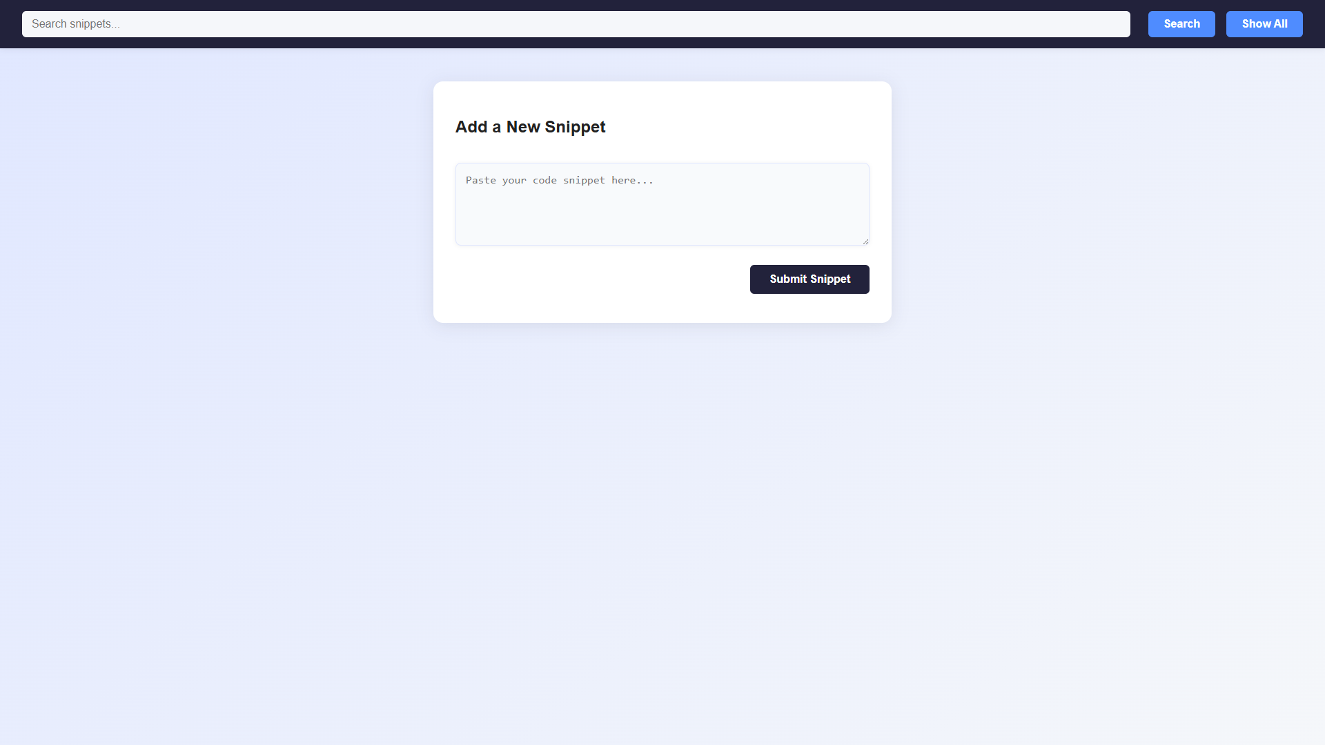 Code Snippets Screenshot